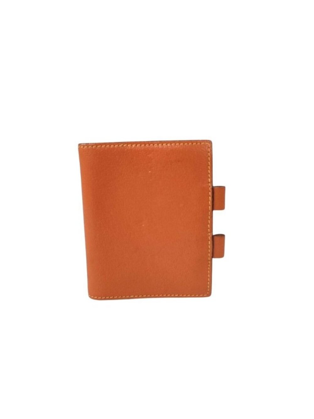 Hermes Notebook Case Agenda Mini Orange Yellow Leather Stationery